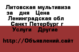 Литовская мультивиза за 3 дня › Цена ­ 2 000 - Ленинградская обл., Санкт-Петербург г. Услуги » Другие   